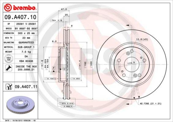 A.B.S. 09.A407.11 - Disque de frein cwaw.fr