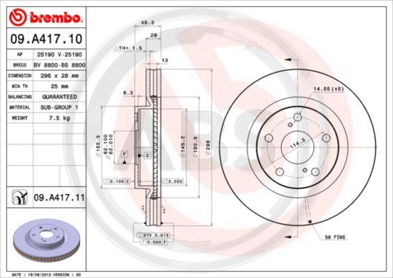 A.B.S. 09.A417.11 - Disque de frein cwaw.fr