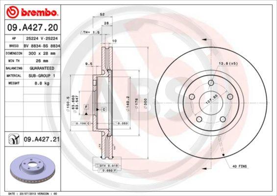 A.B.S. 09.A427.21 - Disque de frein cwaw.fr