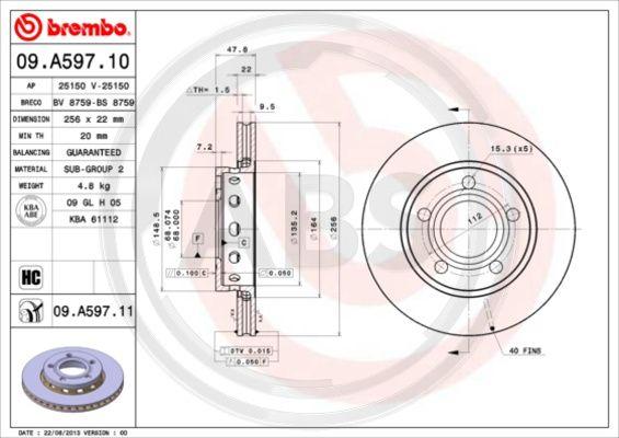 A.B.S. 09.A597.11 - Disque de frein cwaw.fr