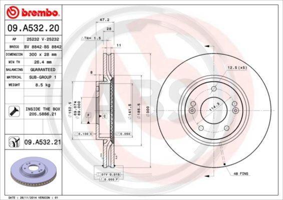 A.B.S. 09.A532.20 - Disque de frein cwaw.fr