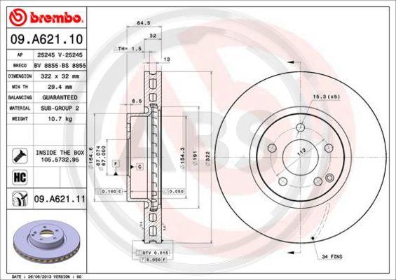 A.B.S. 09.A621.11 - Disque de frein cwaw.fr