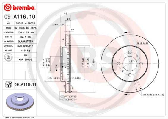 A.B.S. 09.A116.10 - Disque de frein cwaw.fr