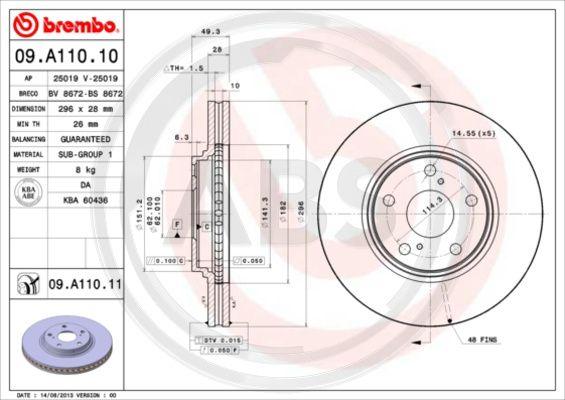 A.B.S. 09.A110.10 - Disque de frein cwaw.fr