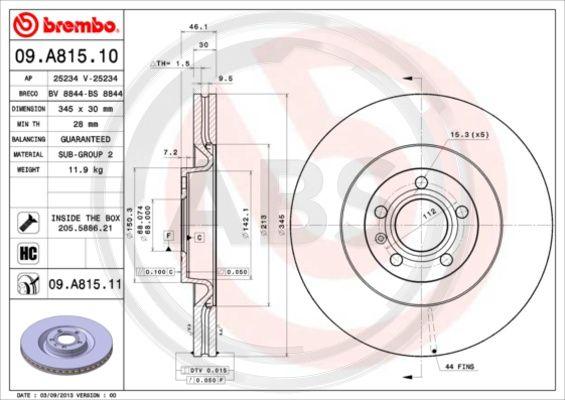 A.B.S. 09.A815.11 - Disque de frein cwaw.fr