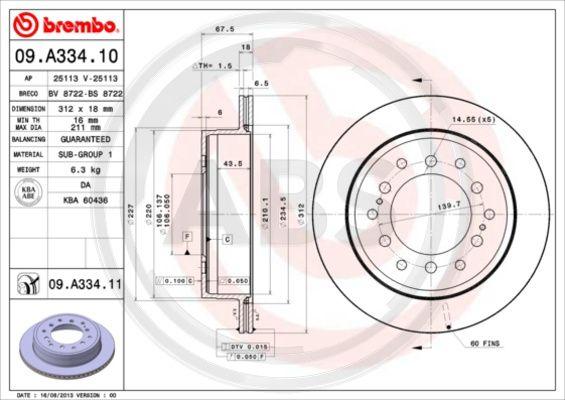 A.B.S. 09.A334.11 - Disque de frein cwaw.fr