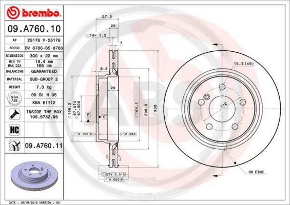 A.B.S. 09.A760.11 - Disque de frein cwaw.fr