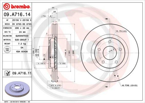 A.B.S. 09.A716.11 - Disque de frein cwaw.fr