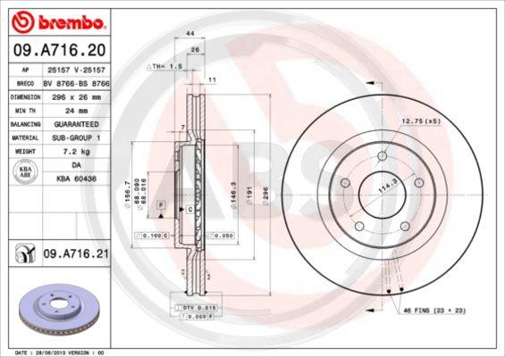 A.B.S. 09.A716.21 - Disque de frein cwaw.fr