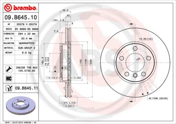 A.B.S. 09.B645.11 - Disque de frein cwaw.fr