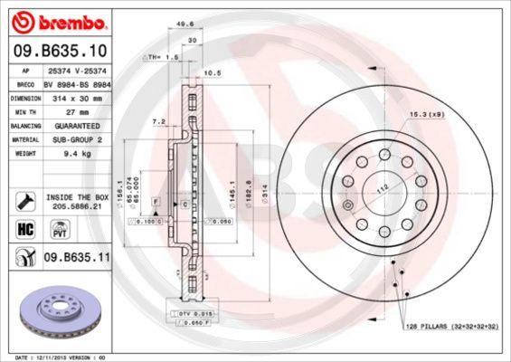 A.B.S. 09.B635.11 - Disque de frein cwaw.fr