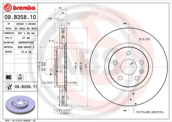 A.B.S. 09.B358.11 - Disque de frein cwaw.fr