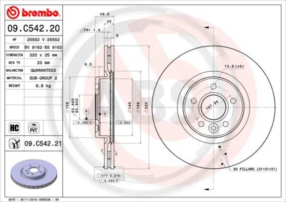 A.B.S. 09.C542.21 - Disque de frein cwaw.fr