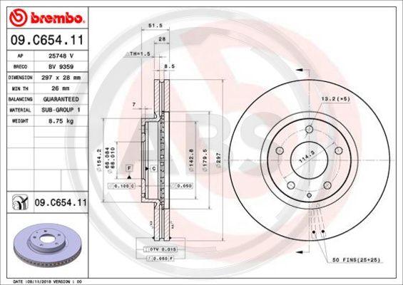 A.B.S. 09.C654.11 - Disque de frein cwaw.fr