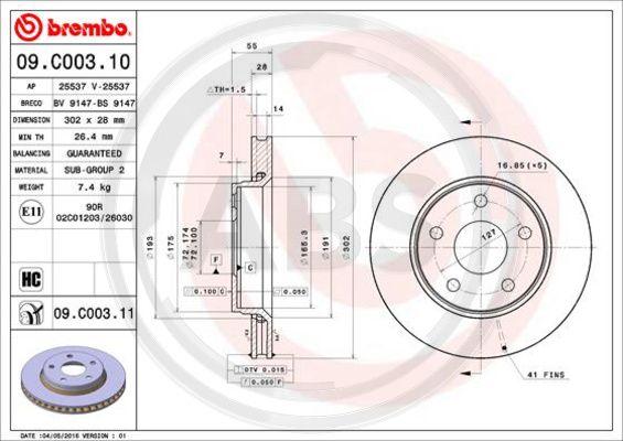 A.B.S. 09.C003.11 - Disque de frein cwaw.fr