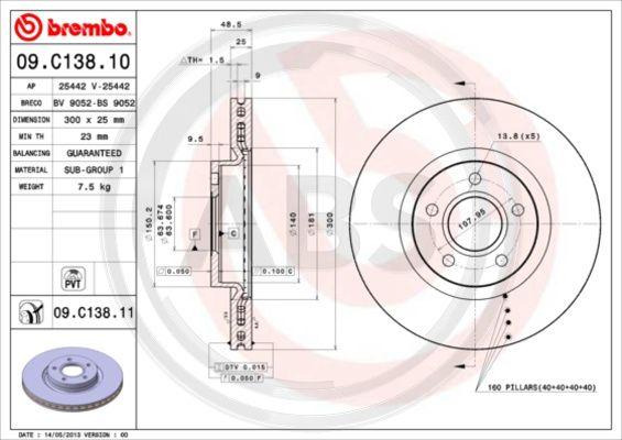 A.B.S. 09.C138.11 - Disque de frein cwaw.fr