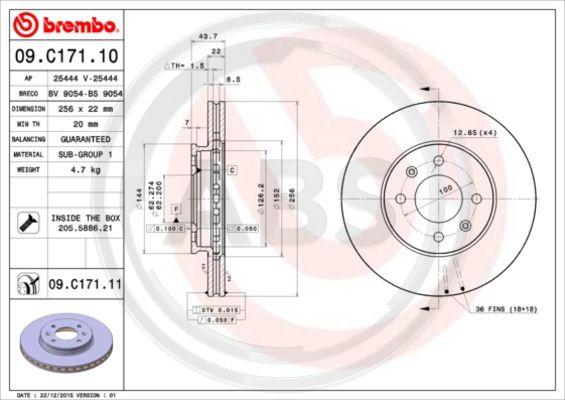 A.B.S. 09.C171.11 - Disque de frein cwaw.fr