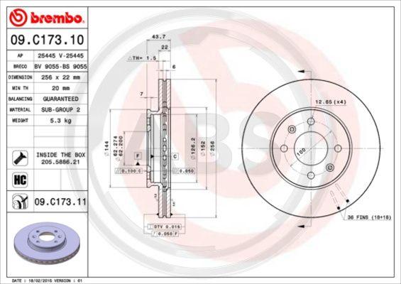 A.B.S. 09.C173.11 - Disque de frein cwaw.fr