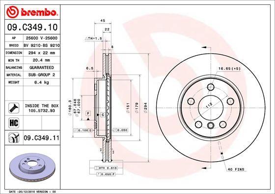 A.B.S. 09.C349.11 - Disque de frein cwaw.fr