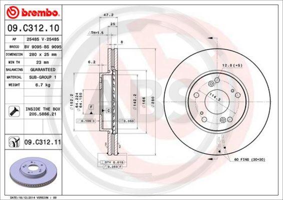 A.B.S. 09.C312.11 - Disque de frein cwaw.fr