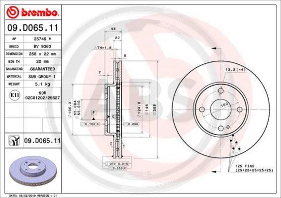 A.B.S. 09.D065.11 - Disque de frein cwaw.fr