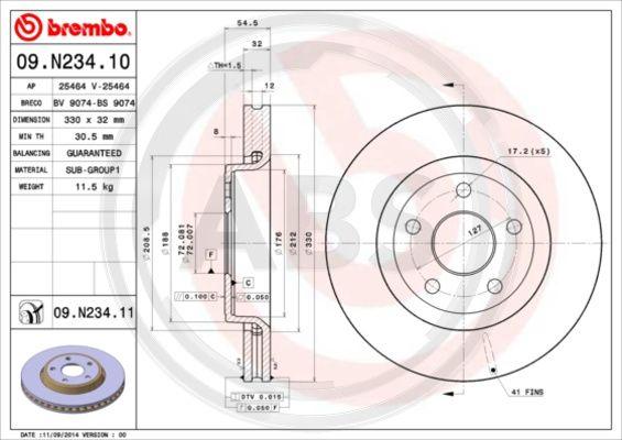 A.B.S. 09.N234.11 - Disque de frein cwaw.fr