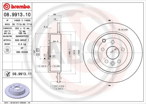 A.B.S. 08.9913.11 - Disque de frein cwaw.fr