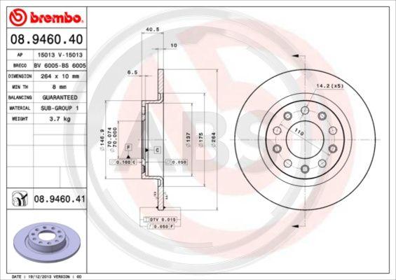 A.B.S. 08.9460.41 - Disque de frein cwaw.fr