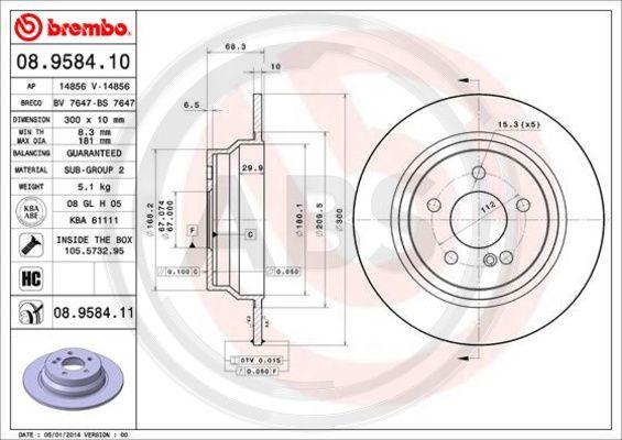 A.B.S. 08.9584.11 - Disque de frein cwaw.fr