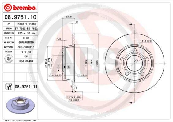 A.B.S. 08.9751.11 - Disque de frein cwaw.fr