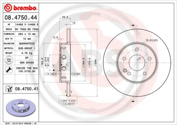 A.B.S. 08.4750.41 - Disque de frein cwaw.fr