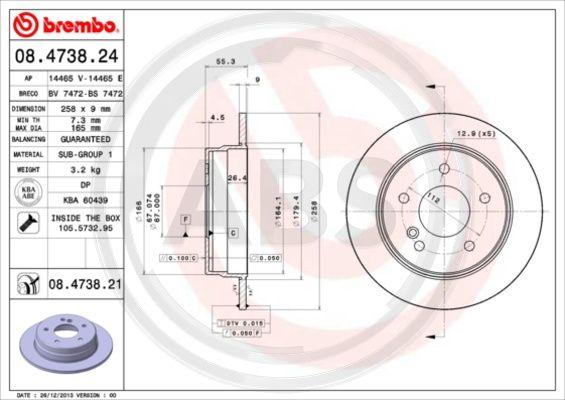 A.B.S. 08.4738.21 - Disque de frein cwaw.fr