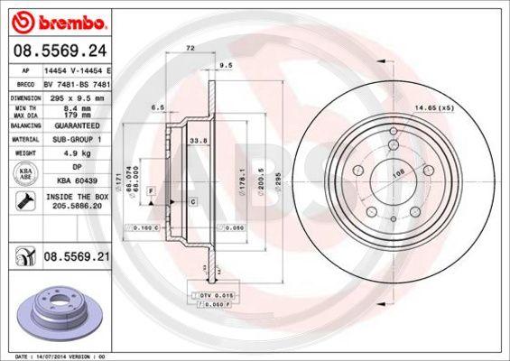 A.B.S. 08.5569.21 - Disque de frein cwaw.fr