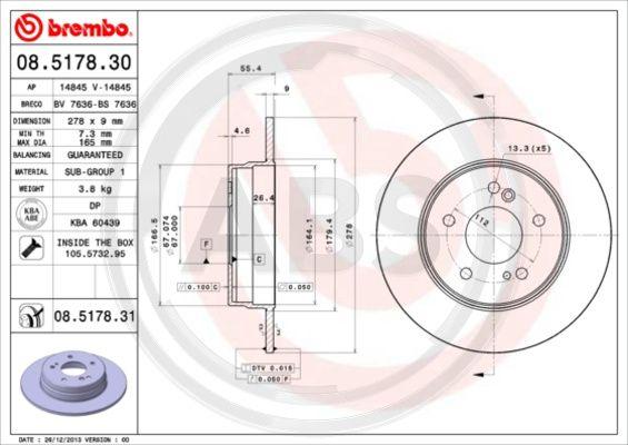 A.B.S. 08.5178.31 - Disque de frein cwaw.fr