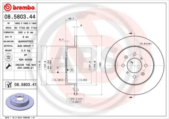 A.B.S. 08.5803.41 - Disque de frein cwaw.fr