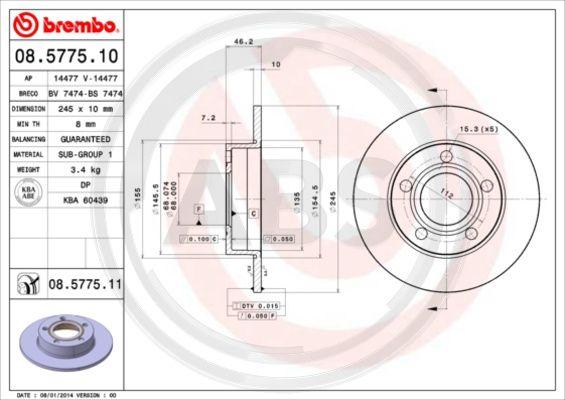 A.B.S. 08.5775.11 - Disque de frein cwaw.fr