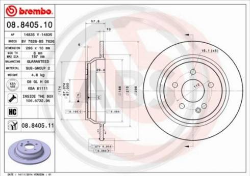 A.B.S. 08.8405.10 - Disque de frein cwaw.fr