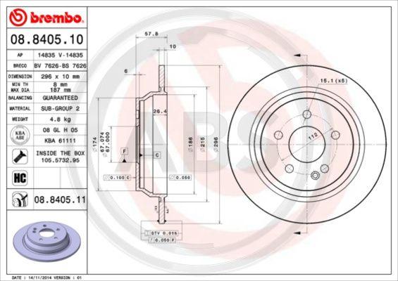 A.B.S. 08.8405.11 - Disque de frein cwaw.fr