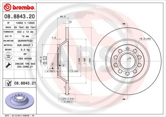 A.B.S. 08.8843.21 - Disque de frein cwaw.fr