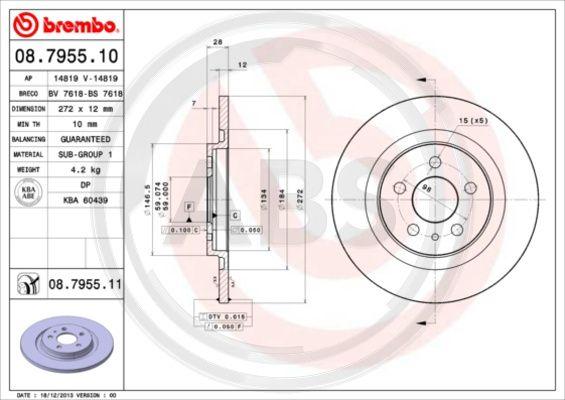 A.B.S. 08.7955.11 - Disque de frein cwaw.fr