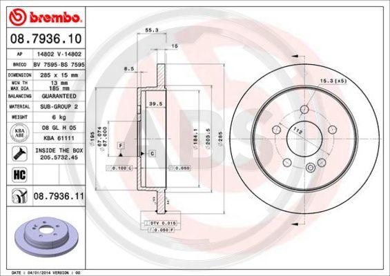 A.B.S. 08.7936.11 - Disque de frein cwaw.fr