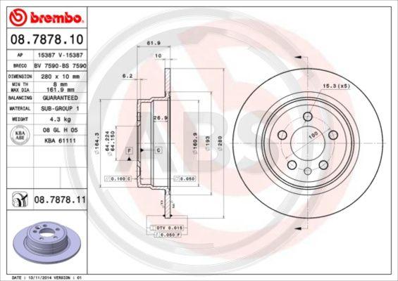 A.B.S. 08.7878.10 - Disque de frein cwaw.fr