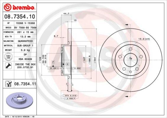 A.B.S. 08.7354.10 - Disque de frein cwaw.fr