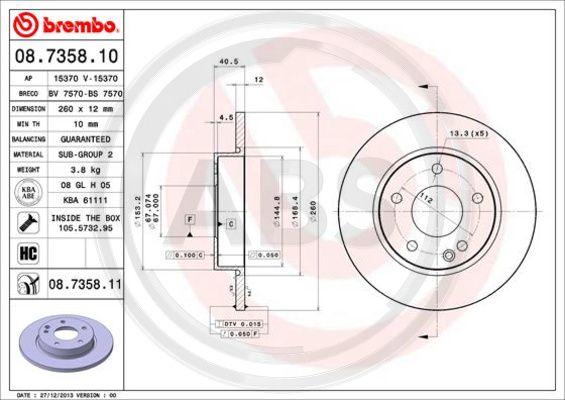 A.B.S. 08.7358.11 - Disque de frein cwaw.fr