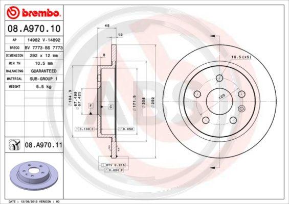 A.B.S. 08.A970.11 - Disque de frein cwaw.fr