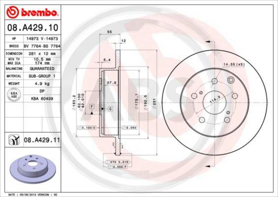 A.B.S. 08.A429.10 - Disque de frein cwaw.fr