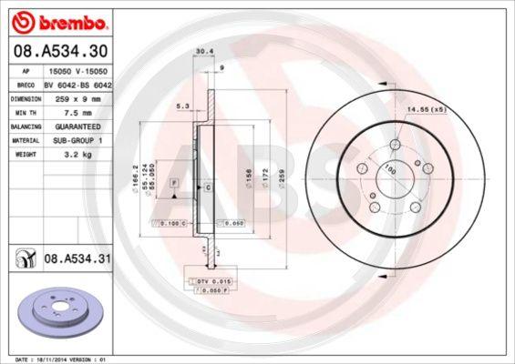 A.B.S. 08.A534.31 - Disque de frein cwaw.fr