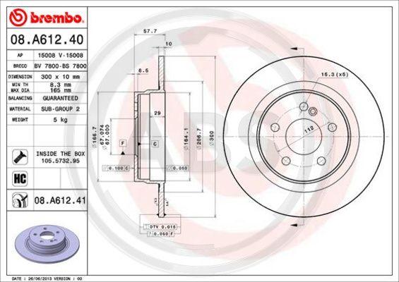 A.B.S. 08.A612.41 - Disque de frein cwaw.fr