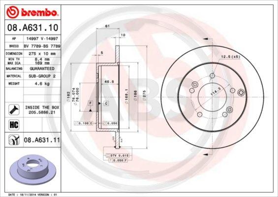 A.B.S. 08.A631.10 - Disque de frein cwaw.fr