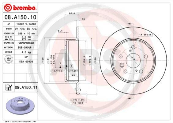 A.B.S. 08.A150.11 - Disque de frein cwaw.fr